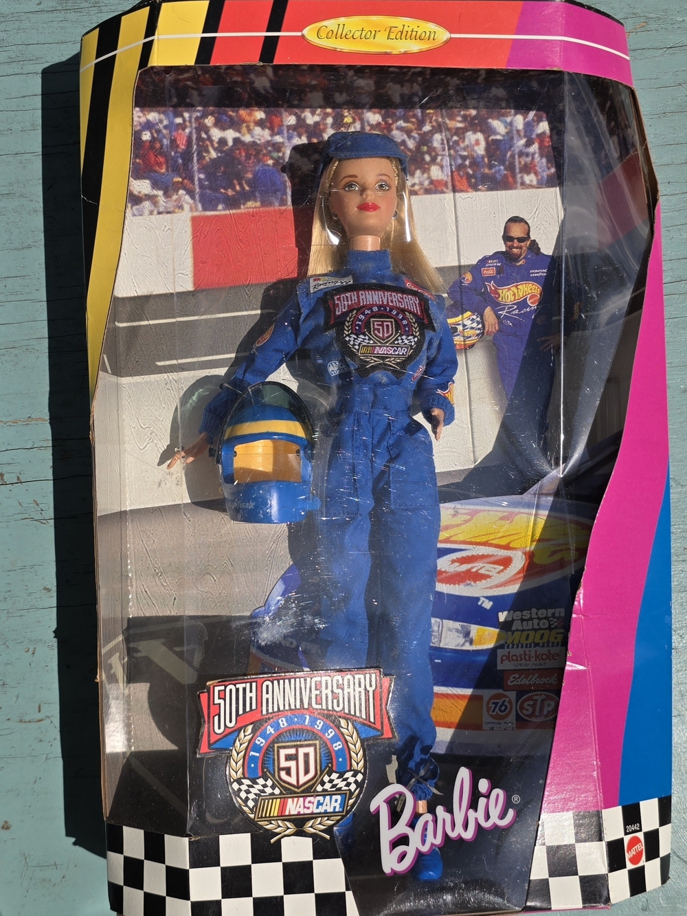 Barbie Blue NASCAR 50th Anniversary Racer Doll with Blue Helmet